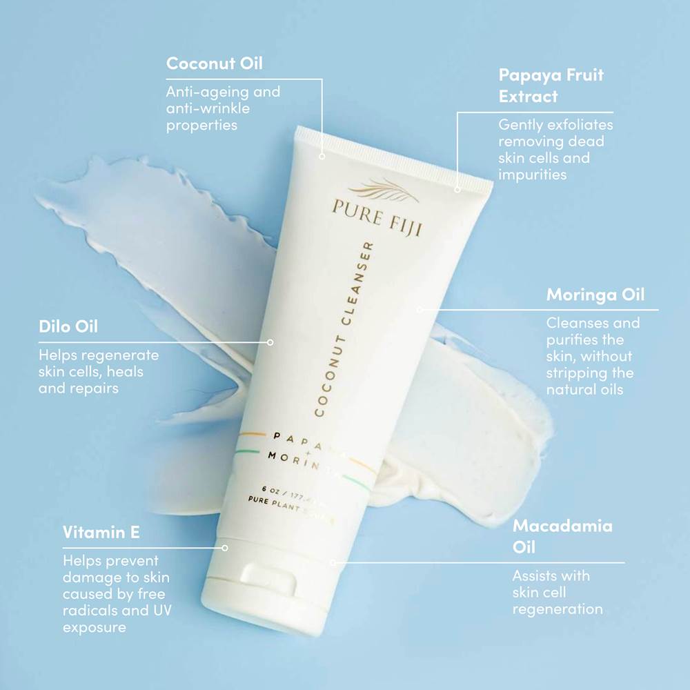 FACIAL COCONUT CREME CLEANSER WITH PAPAYA & MORINGA