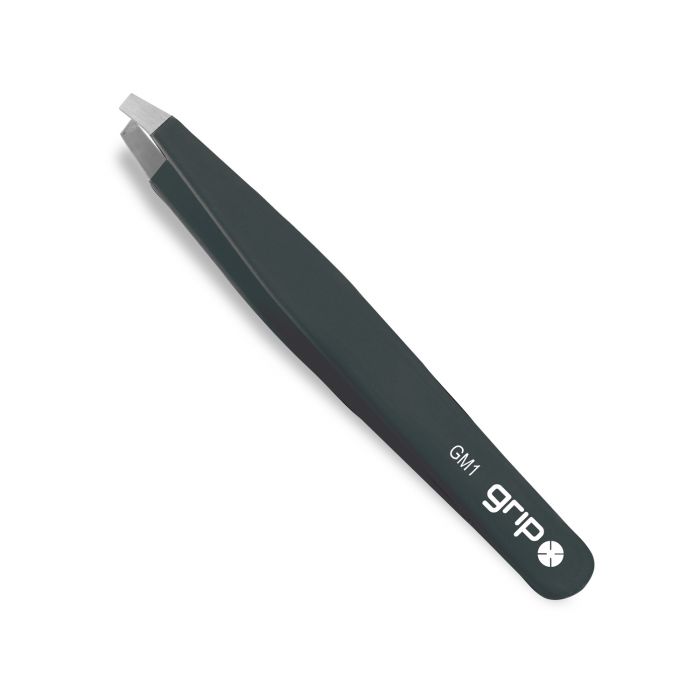 GRIP TWEEZERS - SLANTED STAINLESS STEEL (Pick a colour)